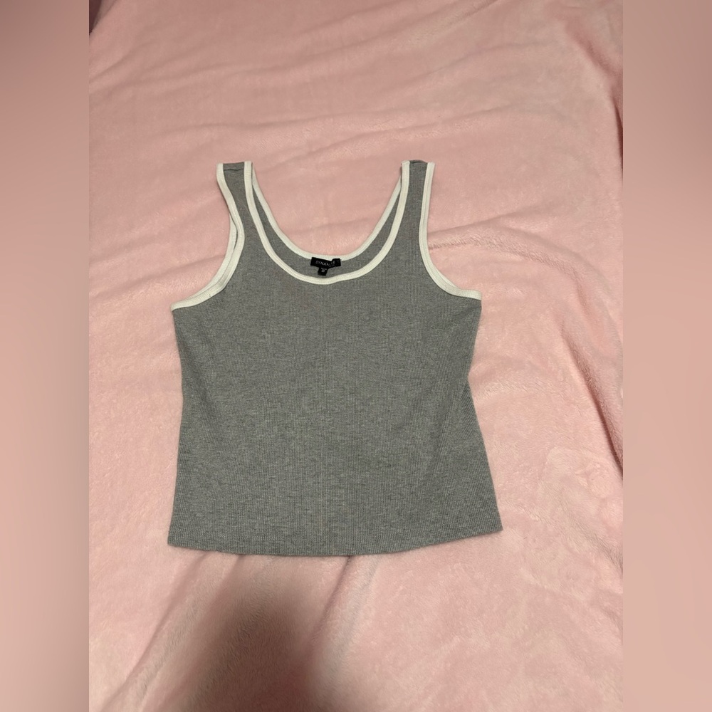 ⭐️Tayla Ribbed scoop tank top grey women’s XL
